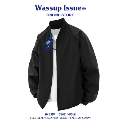 WASSUP ISSUE美式飞行教练夹克男款春秋衣服休闲情侣棒球服外套男