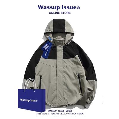 WASSUP ISSUE冲锋衣外套男款春秋季潮牌工装机能情侣登山服夹克男