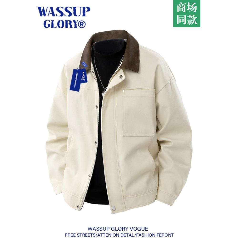 WASSUP GLORY美式飞行夹克男高级感痞帅工装上衣春季休闲纯棉外套