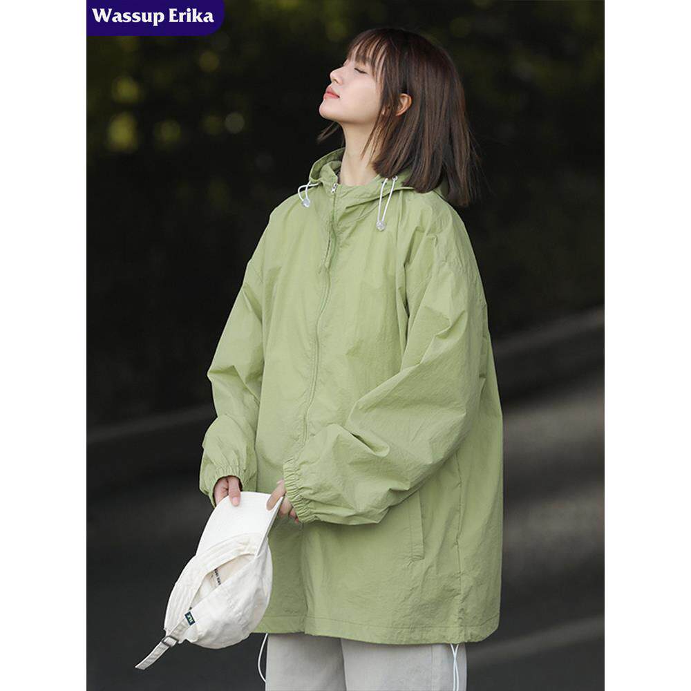 WASSUP ERIKA森系绿色UPF50+防晒衣男夏季情侣户外速干防晒服外套