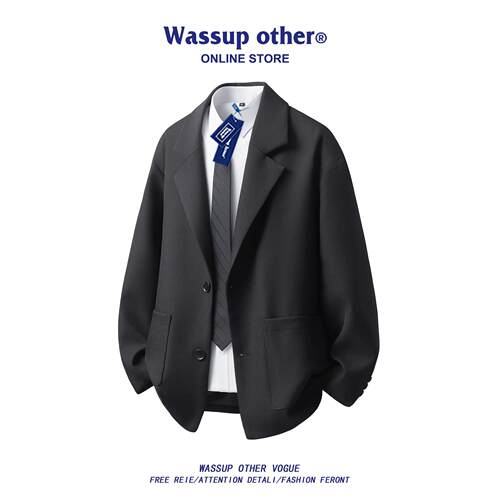 WASSUP OTHER美式休闲西装男款春秋新款宽松垂感商务西服绅士外套