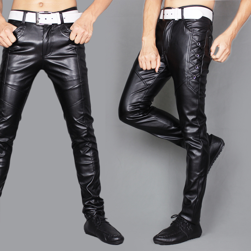 2017 Autumn Leather pants Self cultivation Korean Edition motorcycle man Leather pants Feet Tight fitting leisure time man trousersin the Men's clothing, Lederhosen  category - from Buy2taobao.com to provide professional Taobao agent buy service
