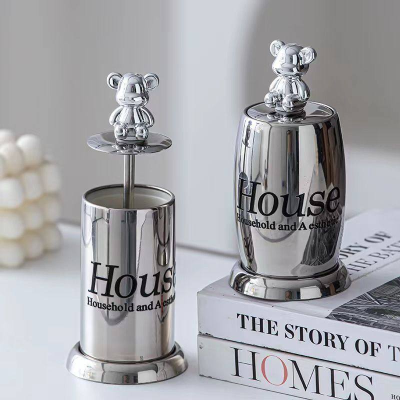 新型牙签盒家用轻奢小熊牙签筒不锈钢酒店个性创意高颜值暴力熊,收纳整理,牙签盒,淘宝优惠券,粉丝福利购,淘宝优惠卷