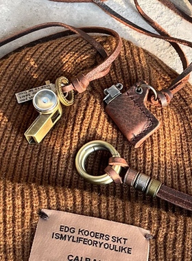 肥阿玛士复古皮项链男女