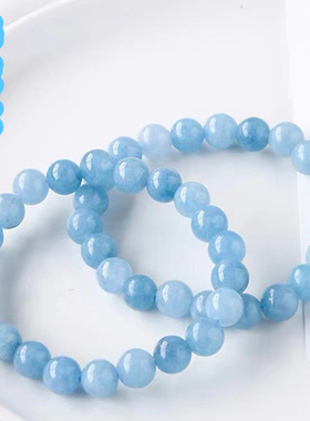 杭州灵隐海蓝宝单圈圆珠手串