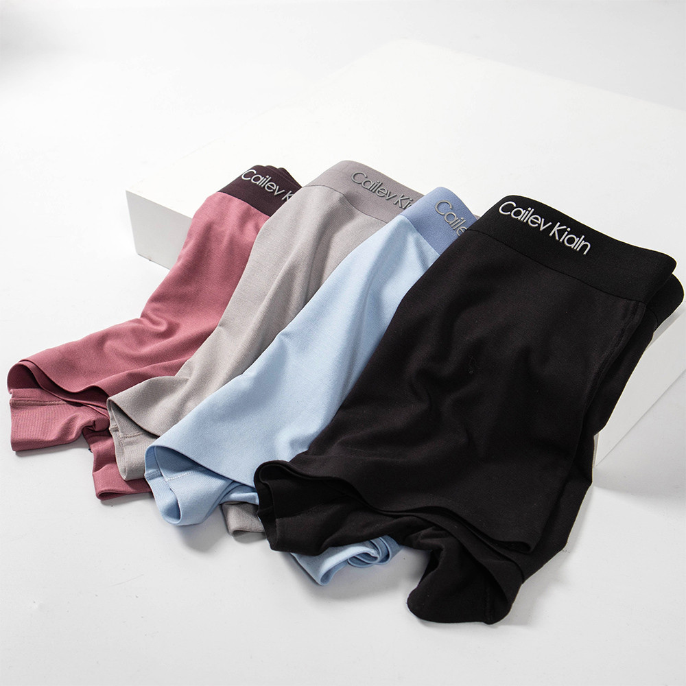 潮人2021女士冰丝无痕纯色平角裤