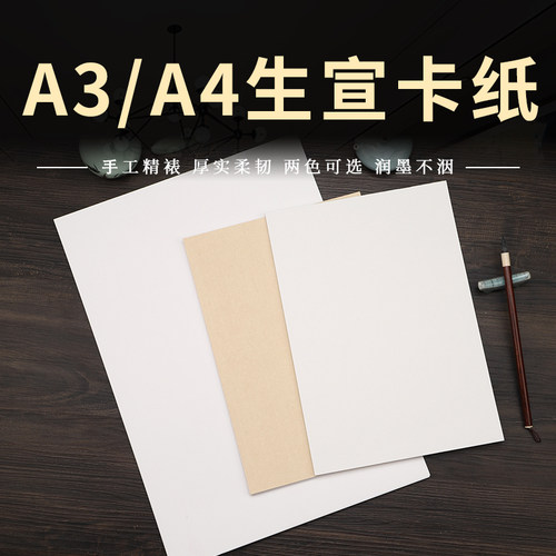免装裱A3A4白色生宣纸卡纸国画
