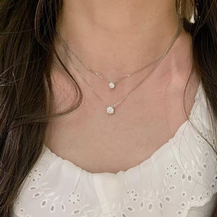 赵思璐同款重工四爪单钻短款项链女时尚个性纯银925小众简约气质