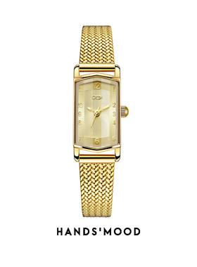 HANDSMOOD中古风设计感小金表小众高级感精致气质女石英手表13066