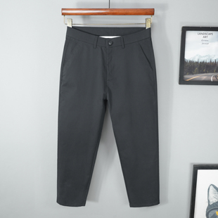 2025新款高级感深灰春秋款高端九分休闲裤男宽松锥形直筒弹力纯棉