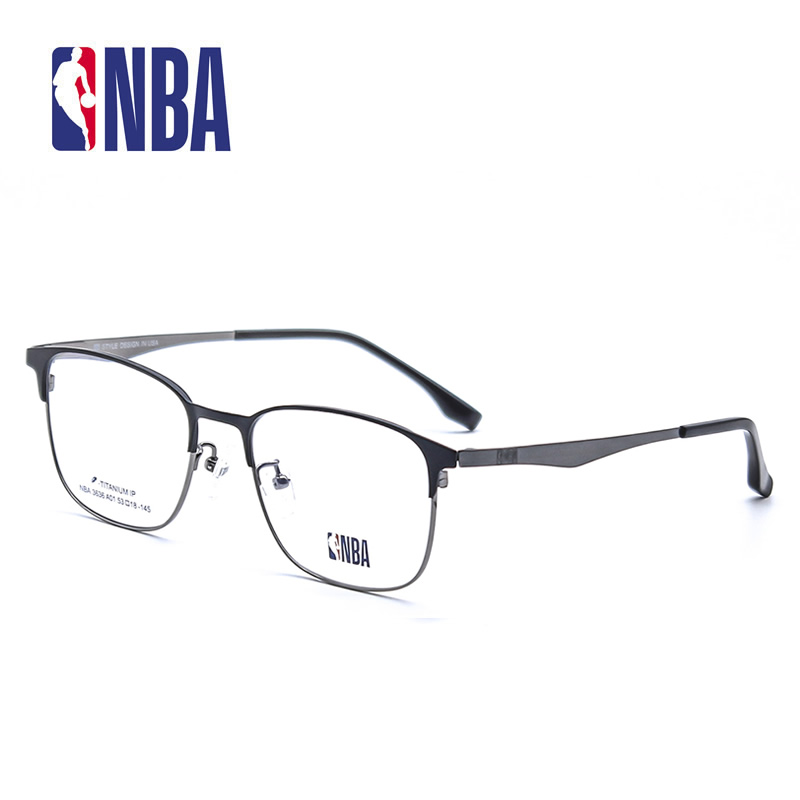 NBA3636 超轻纯钛圆框近视眼镜架男款平光韩版复古文艺金属眉线框