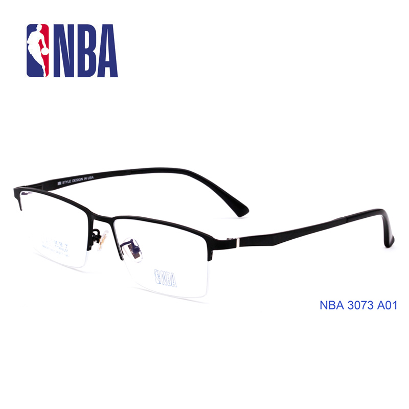 NBA3073 纯钛记忆金属近视眼镜框架半框商务黑色大气沉稳可配近视