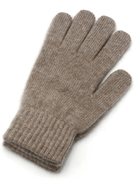 冬季加厚100%山羊绒手套男女针织保暖分指防寒开车骑行触屏手套