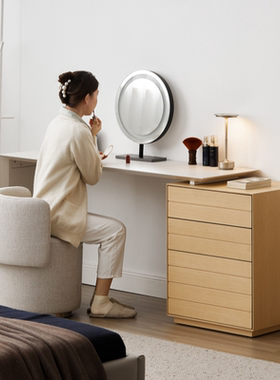 瑞典Arte 中古梳妆台斗柜一体极简日式实木复古卧室化妆桌子定制