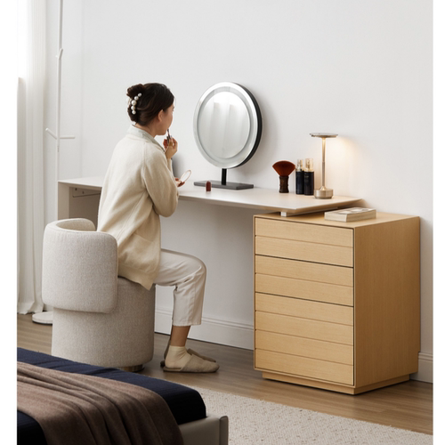 瑞典Arte 中古梳妆台斗柜一体极简日式实木复古卧室化妆桌子定制