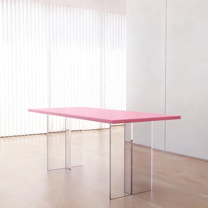 瑞典Arte 多巴胺餐桌亚克力悬浮饭桌家用吃饭桌子书桌办公桌定制