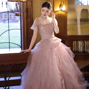 重工晚礼服2026新款新娘挂脖轻婚纱高级感轻奢小众敬酒服气质高贵