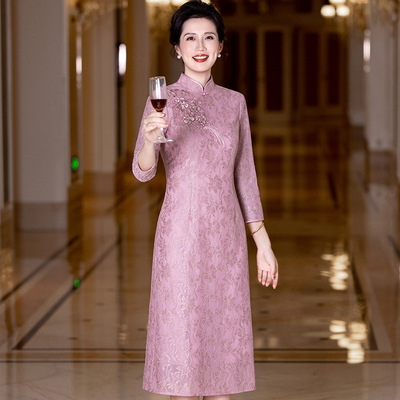 秋季喜婆婆婚宴装2025新款高贵年轻结婚妈妈改良旗袍礼服平时可穿