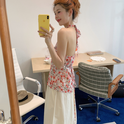 Vaoom-夏日海棠温柔风超显白碎花挂脖小衫VC90270