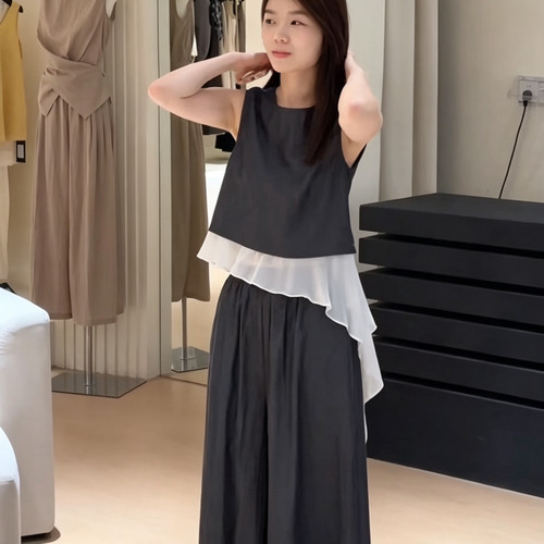 ENJOYABLE-26夏上新10麻23莱赛尔设计感简约飘带小衫小衫EN65139