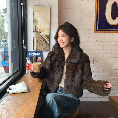 诺华NovaBloom-首降12元～上东老钱真兔毛毛毛短款外套休闲保TK99