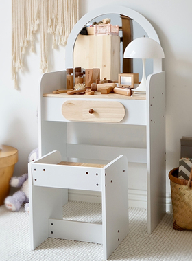 出口韩国简约风儿童公主房仿真梳妆化妆台过家家kienvy品牌玩具