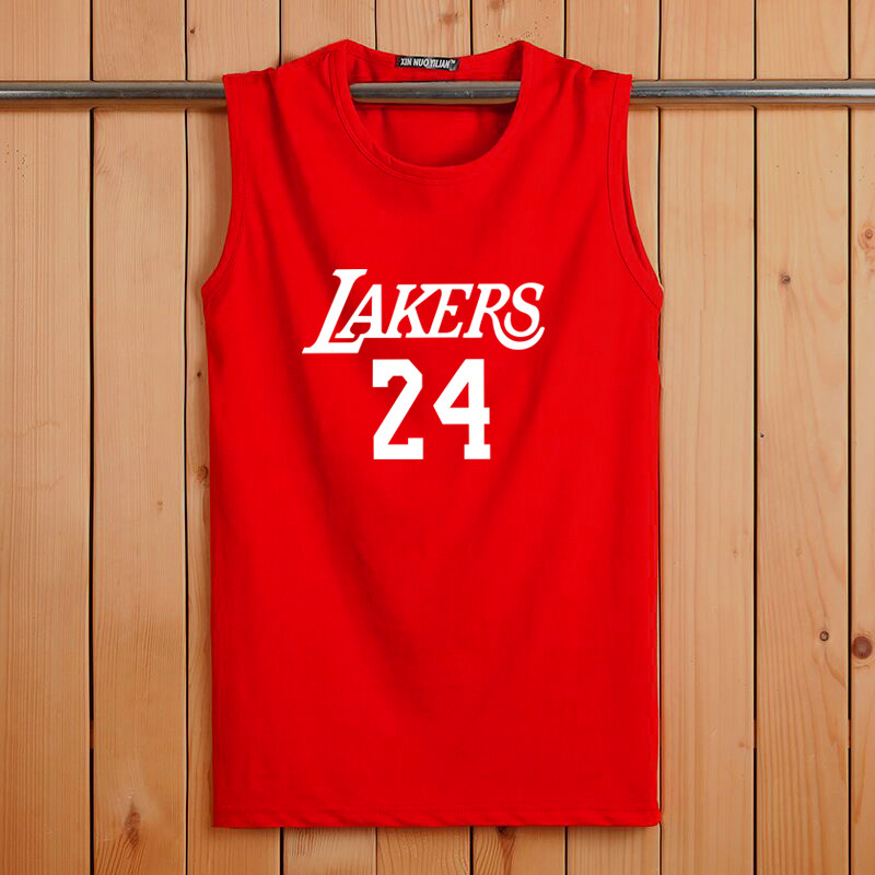 SUMMER VEST MENS SLEEVELESS T-SHIRT COTTON ROUND NECK STUDENT LOOSE VEST XL SPORTS BASKETBALL SHIRT