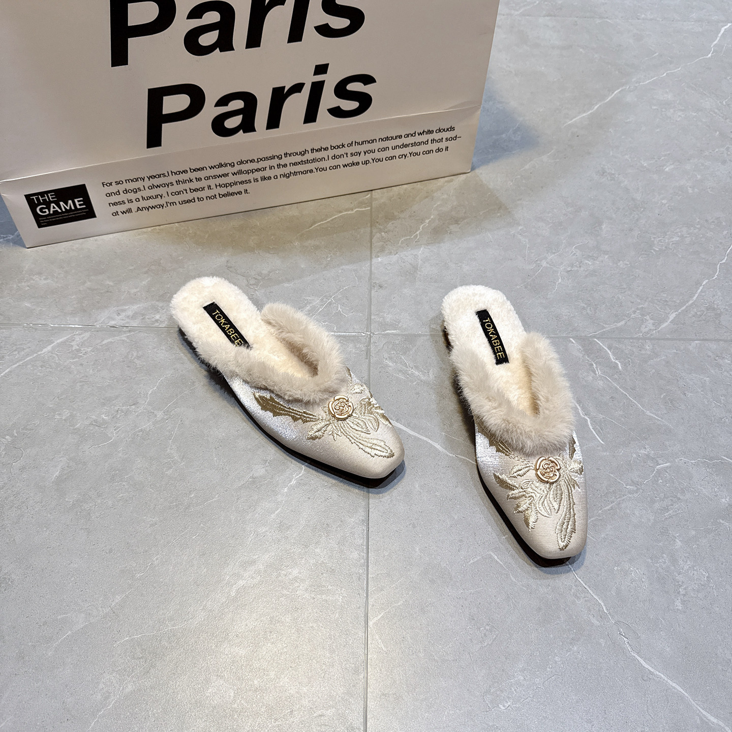 2025秋冬新款新中式粗跟加绒毛毛拖鞋时尚包头刺绣国风穆勒鞋半拖,女鞋,包头拖,淘宝优惠券,粉丝福利购,淘宝优惠卷