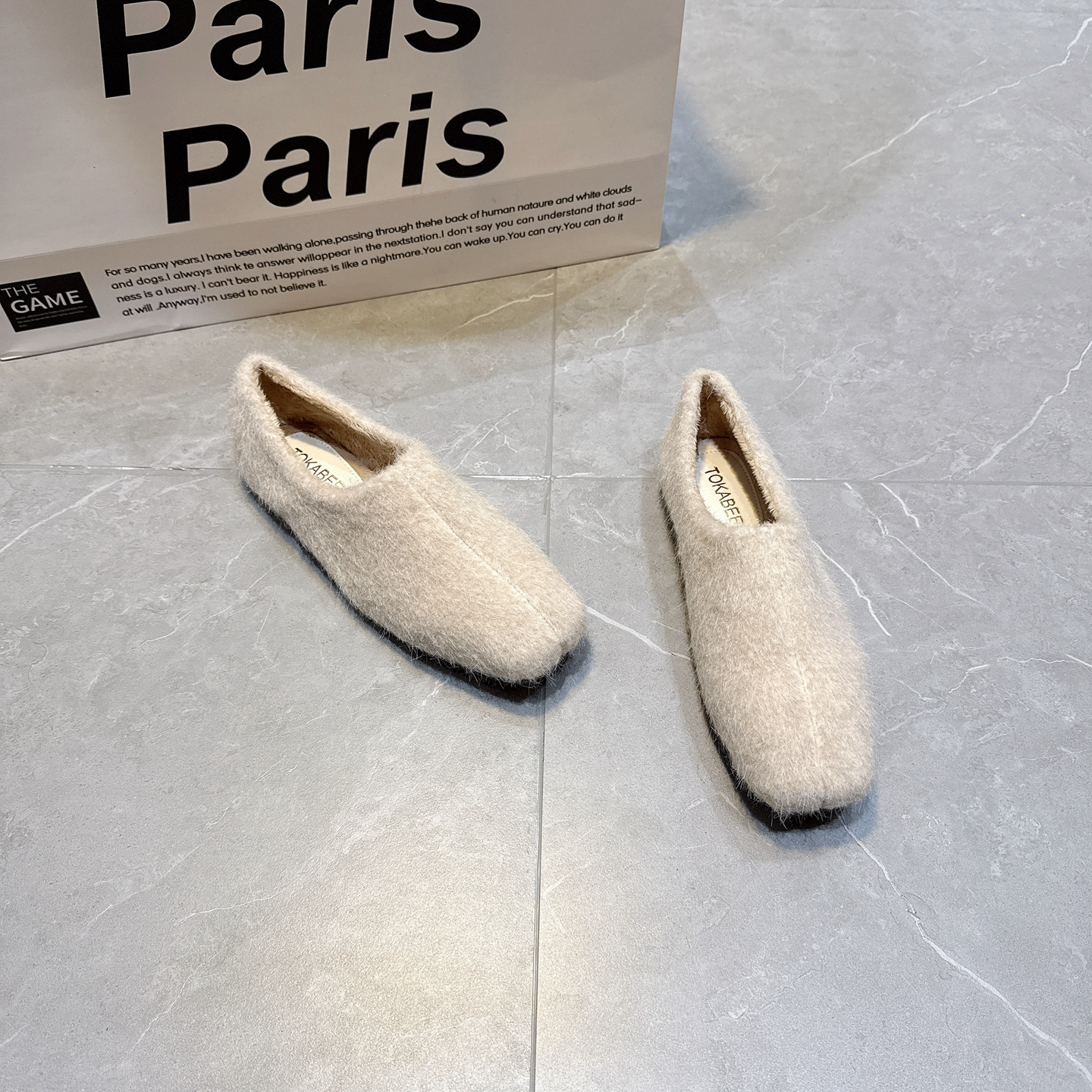 法式高级感加绒毛毛鞋女冬季新款外穿方头复古浅口乐福鞋保暖棉鞋,女鞋,浅口单鞋,淘宝优惠券,粉丝福利购,淘宝优惠卷