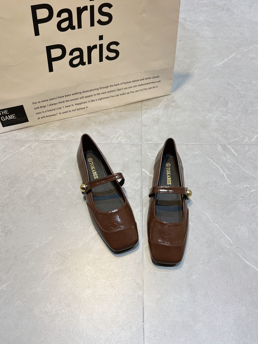 法式方头玛丽珍鞋女2024春季