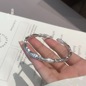 胜银·年年有鱼仿古或亮面足银999.9手镯实心流行小女生闺蜜银镯