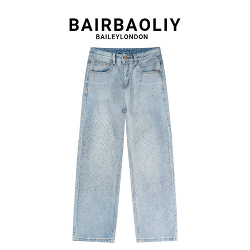 BAIRBAOLIY男士烫钻满天星牛仔裤