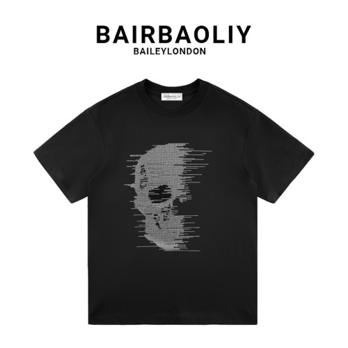 BAIRBAOLIY/柏堡里2025年春季新款短袖骷髅头春夏时尚百搭T恤上衣