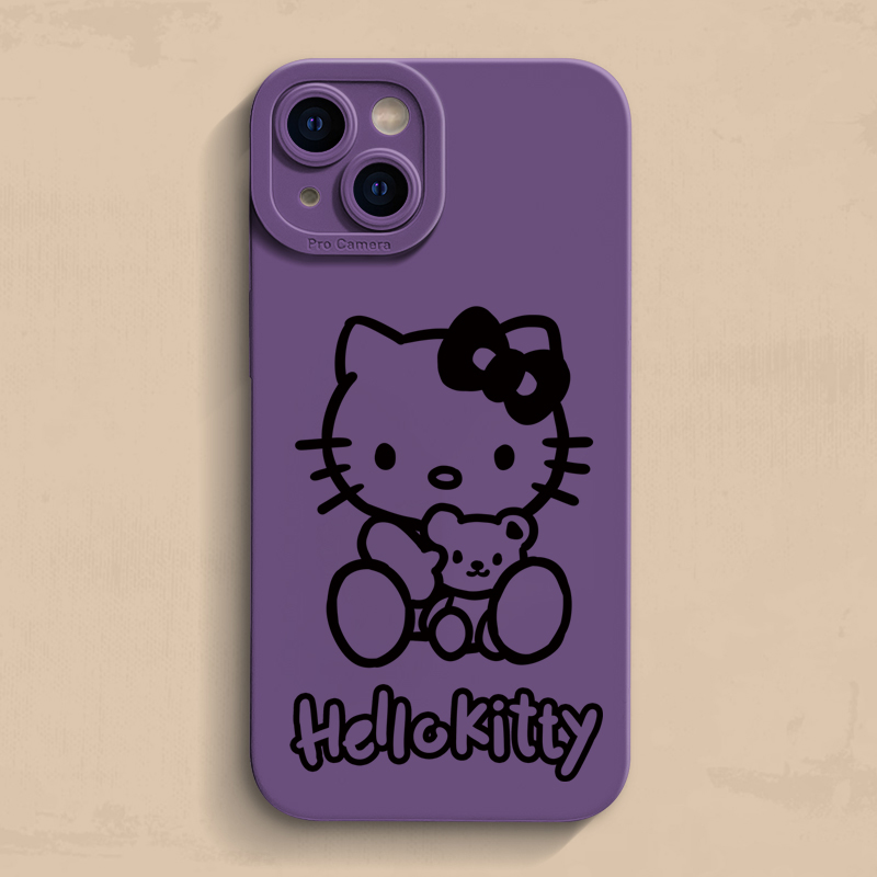 可爱kt猫适用苹果13手机壳iPhone15promax卡通17/16/14可爱11/12男女款XR/XS/16e全包7/8plus硅胶软壳防摔