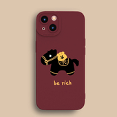 14可爱17 马上有钱适用苹果16手机壳新年iPhone15promax卡通13 12男女款 16e全包7 8plus硅胶air软壳