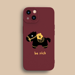 马上有钱适用苹果16手机壳新年iPhone15promax卡通13/14可爱17/11/12男女款XR/XS/16e全包7/8plus硅胶air软壳