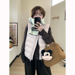 Omang桃喜 立领排骨羽绒服马甲女秋冬小个子90白鸭绒背心马夹外套