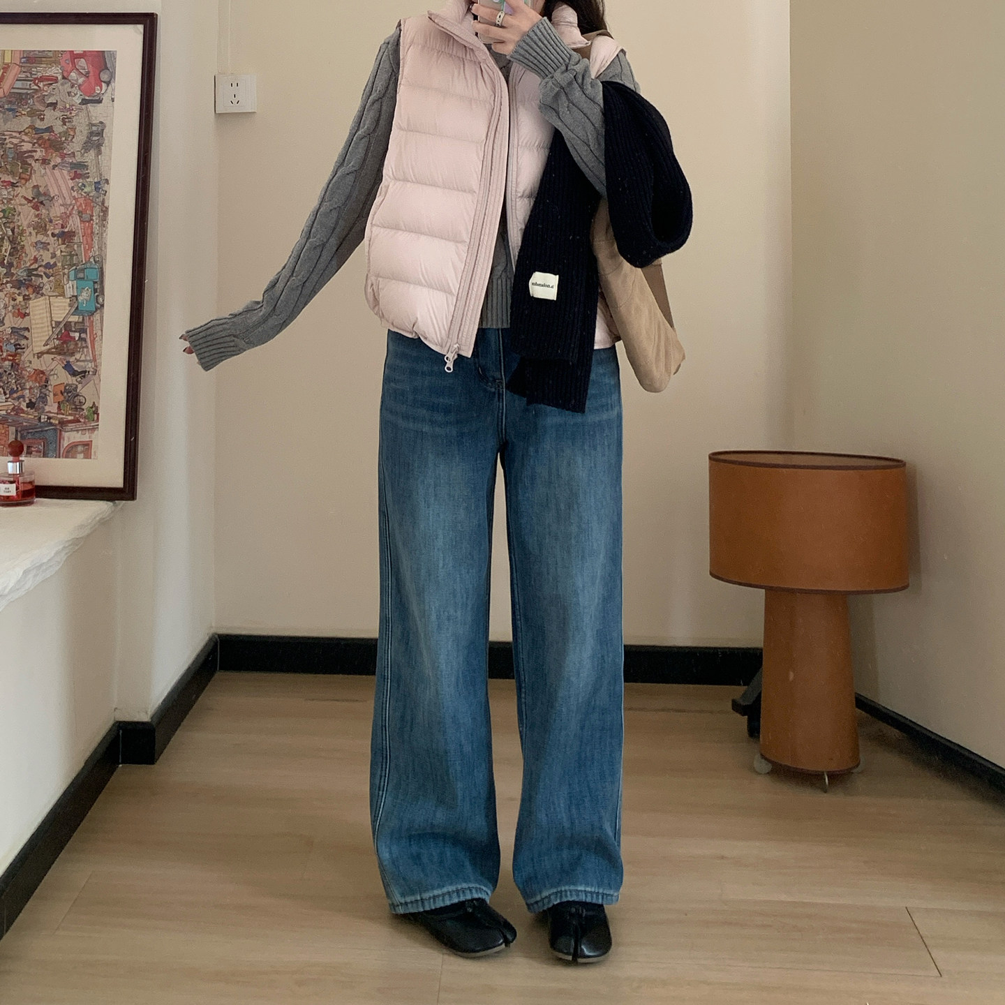 Omang桃喜 窄版直筒加绒牛仔裤女秋冬高腰百搭基础款复古蓝长裤,女装/女士精品,牛仔裤,淘宝优惠券,粉丝福利购,淘宝优惠卷