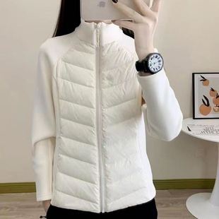 时尚 修身 保暖拼接厚外套女 轻薄棉服女内胆瑜伽立领秋版 2025秋冬款