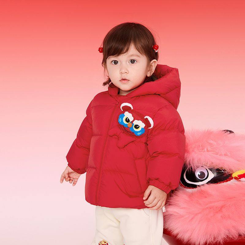 折扣儿童羽绒服宝宝新年加厚外套