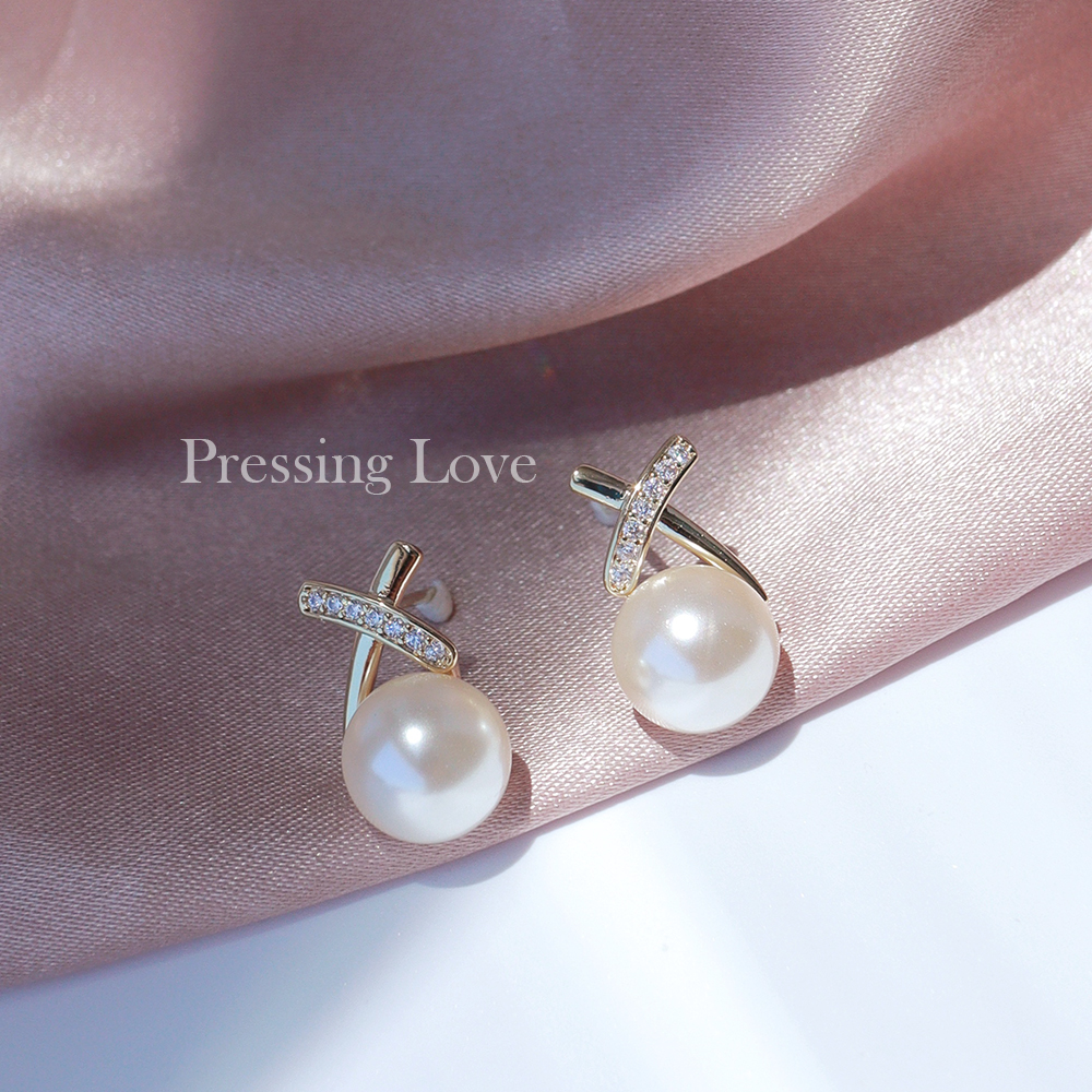 P.Love精致小众气质珍珠耳钉