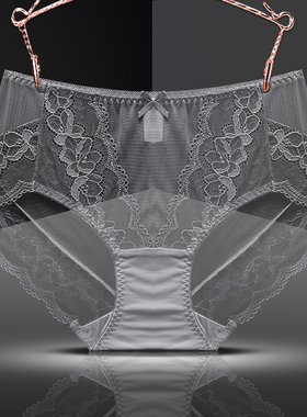 三条装603外贸单标准蕾丝边网纱蕾丝性感女士三角内裤女提臀大码