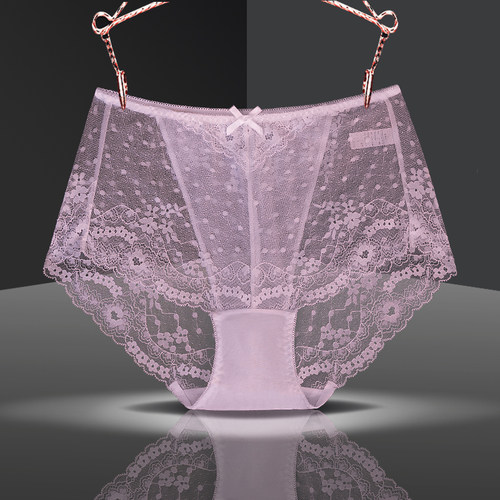 正品外贸单出口产品蕾丝面料柔软性感透气舒适中高腰女士内裤大码