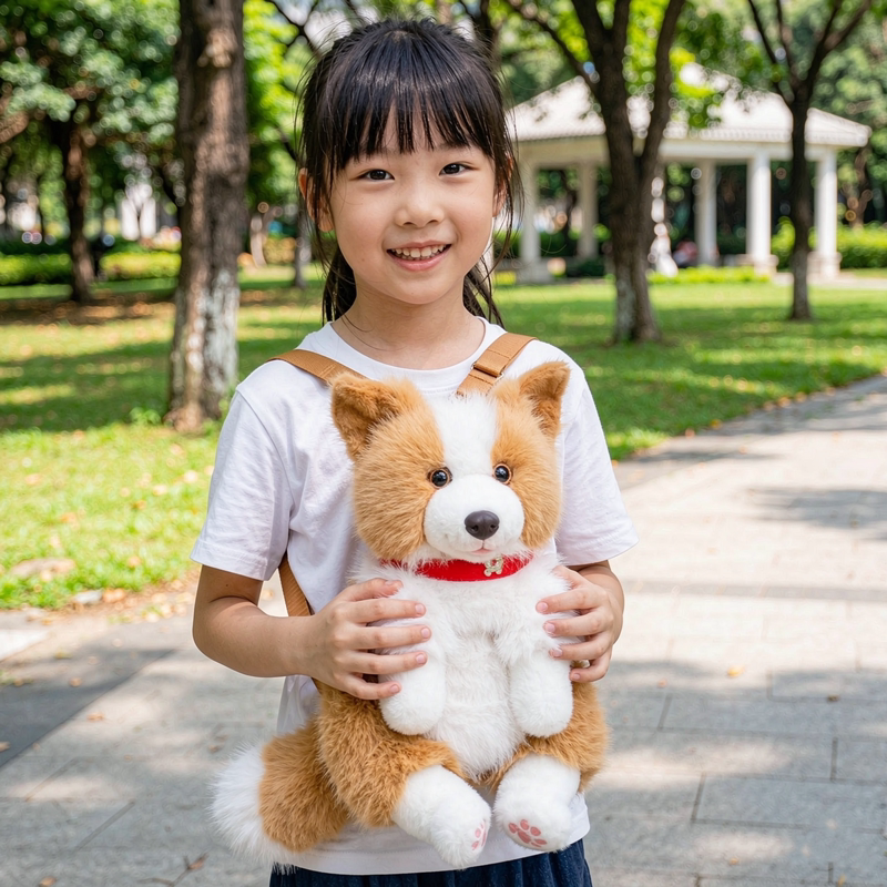正品卡通项圈边牧狗狗公仔书包