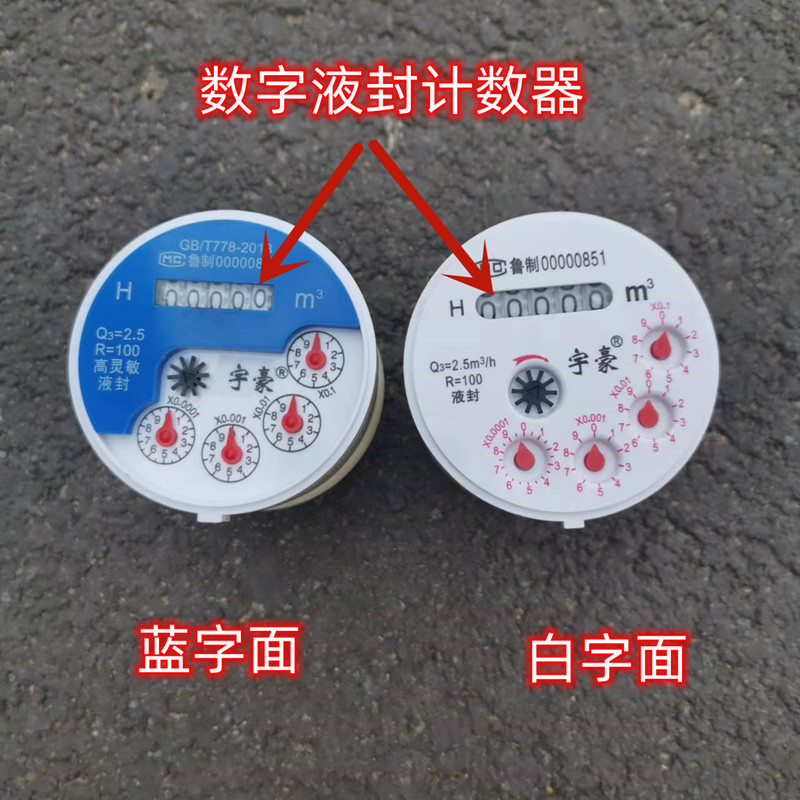 家用数字密封液封高灵敏水表表芯机芯内芯平式立式4分6分1寸2寸表