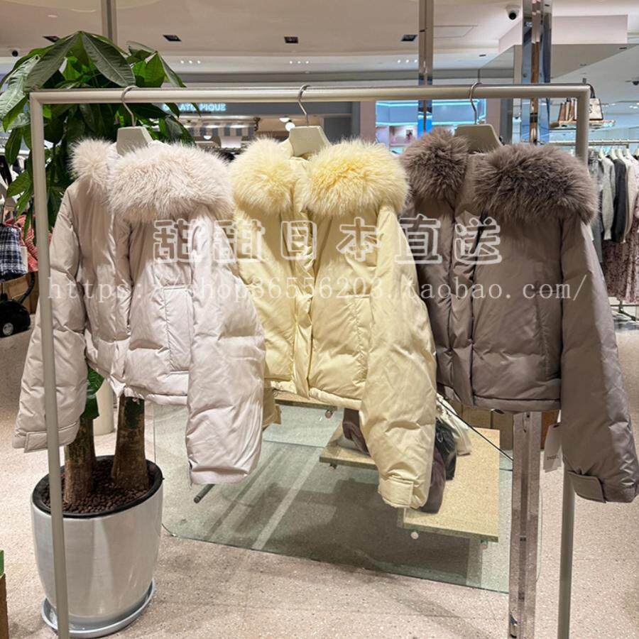 日本代购SNIDEL秋冬新品毛领连帽鸭绒短款羽绒服外套女SWFC245308
