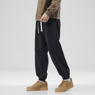 宽松钢印挺阔感休闲裤 2025秋冬厚款 男士 质感重磅320g拼接立体卫裤