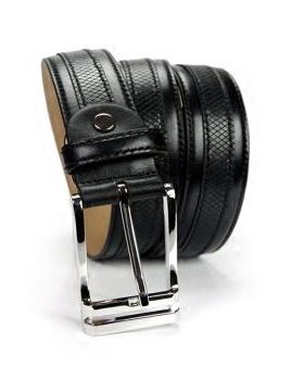 MARJAKURKI意大利进口真皮男腰带黑色头层牛皮针扣方头商务皮带