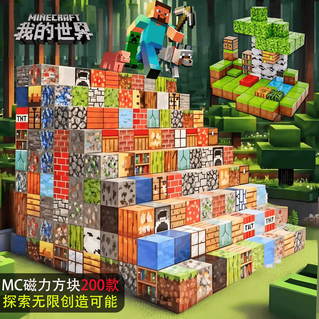 积木磁力方块我的世界磁铁吸石儿童桌面游戏礼物益智拼装男孩玩具