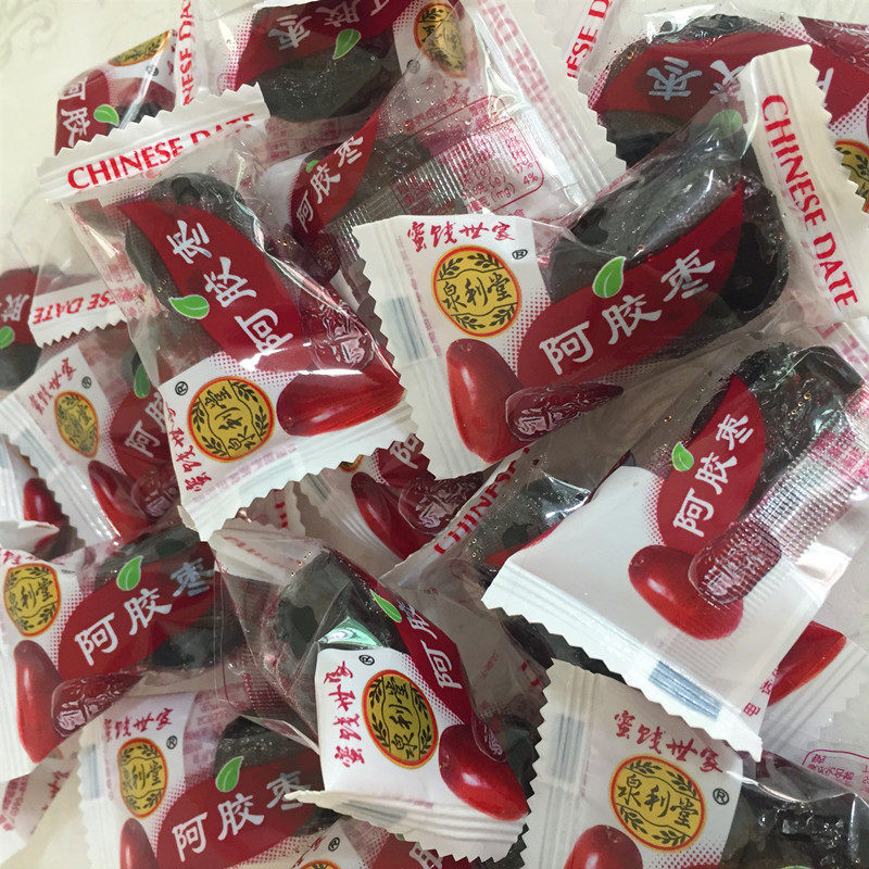 泉利堂阿胶枣独立小包装蜜枣空心枣无核红枣干可夹核桃椰枣一斤装